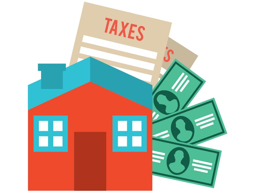 House with tax documents and savings